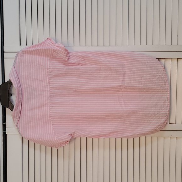 Lola River Pink and White Striped Linen Blend Top, Size Medium - Picture 4 of 9